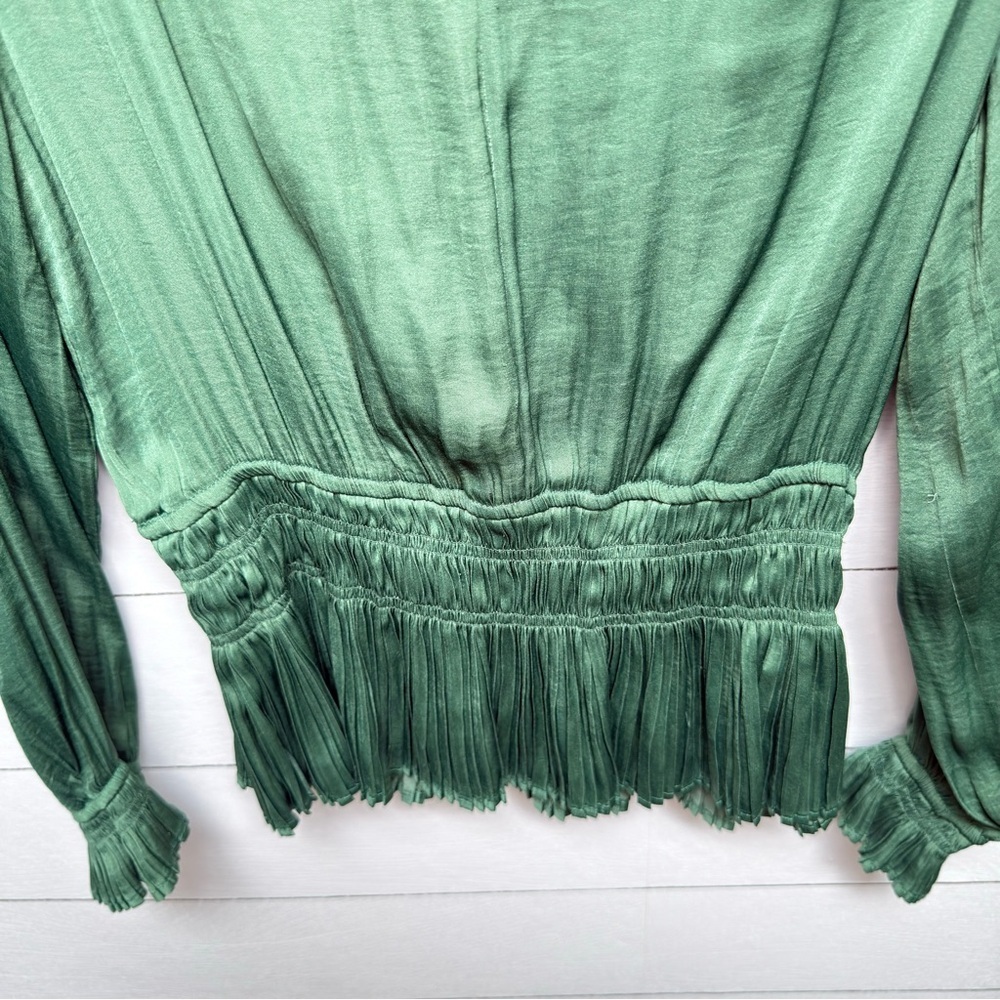 Philosophy | Forest Green Pleated Blouse | Soft Dramatic | Medium - Picture 7 of 11